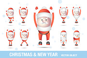 Xmas set - Santa Clauses and Snowman