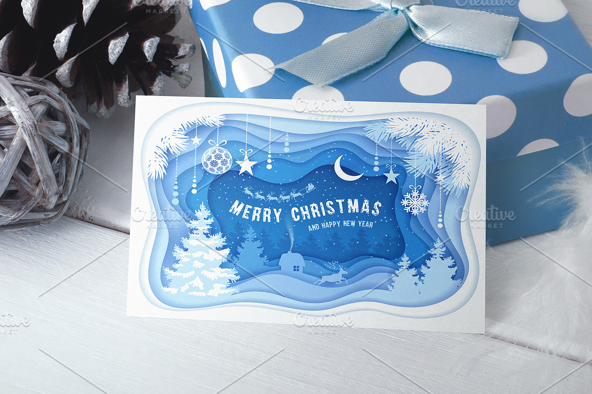 Christmas greeting card in Card Templates - product preview 8
