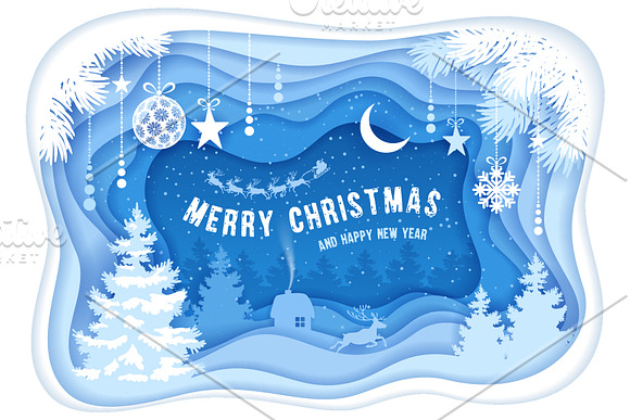 Christmas greeting card in Card Templates - product preview 1