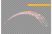 Magic light effect. Stardust pink glitter. Sparkle star dust vector illustration