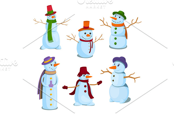 Christmas Snowman Character Set