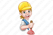 Plumber Woman Cartoon Character