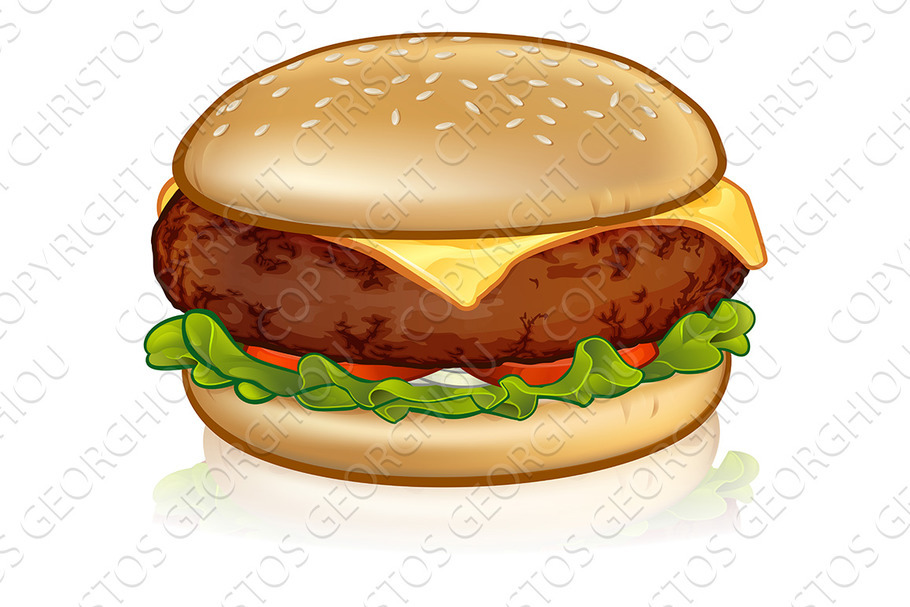Cartoon Cheese Burger