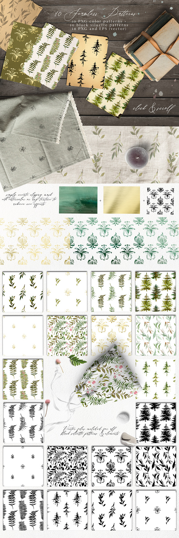 Forest - Green Watercolor Bundle in Illustrations - product preview 13