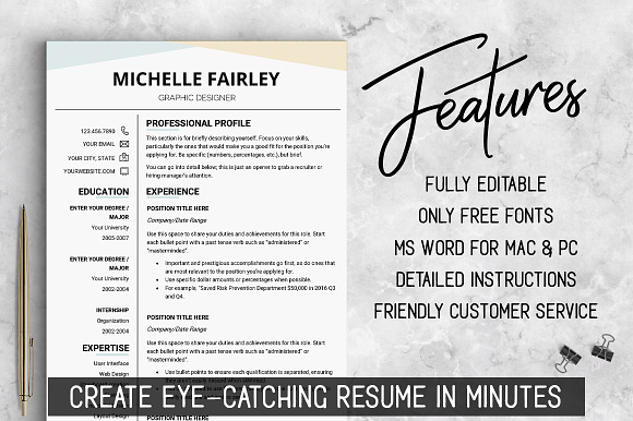 Professional RESUME Template #MF in Resume Templates - product preview 1