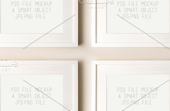 Set of 4 frames mockup PSD in Print Mockups - product preview 1