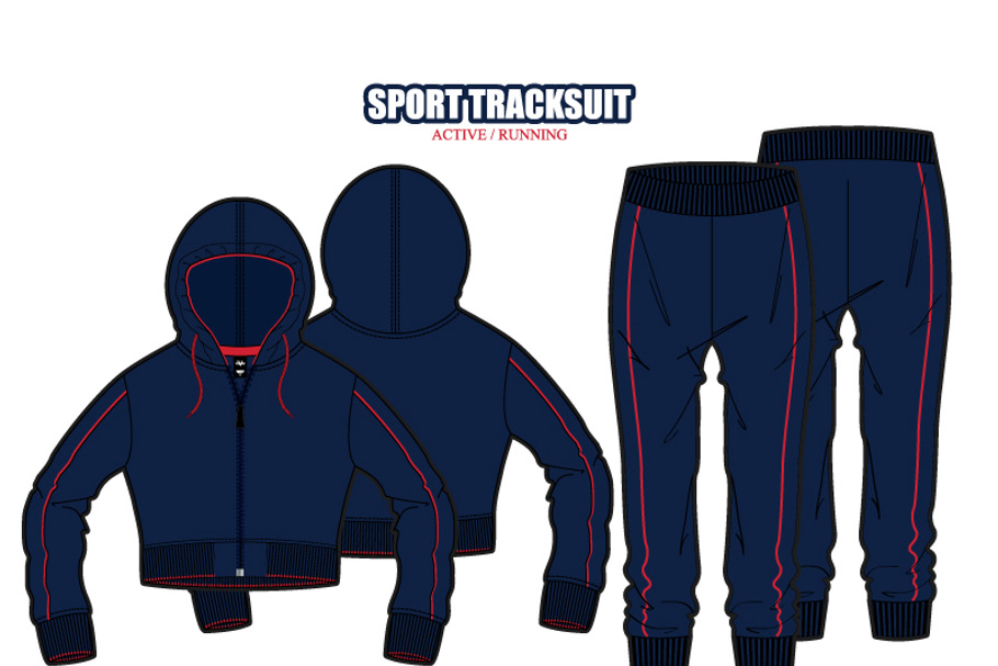 Women Sport Tracksuit Vector Set in Illustrations - product preview 8