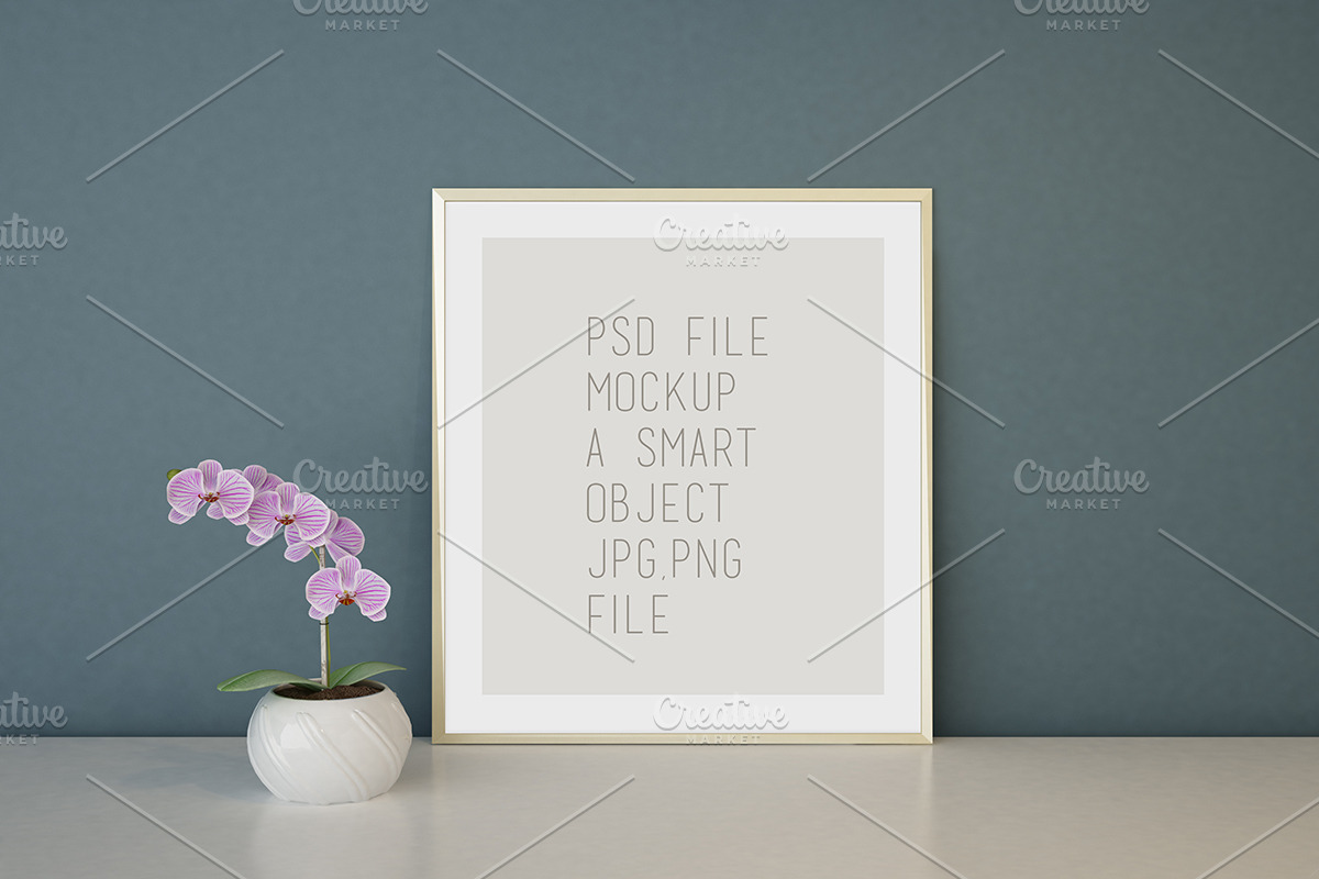 Gold Frame mock up -psd-png-jpg in Print Mockups - product preview 8