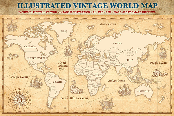 Vintage World Map 