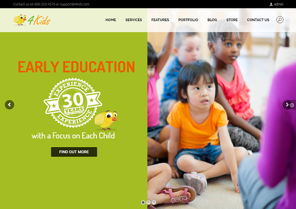 4Kids - Childcare WordPress Theme in WordPress Business Themes - product preview 1