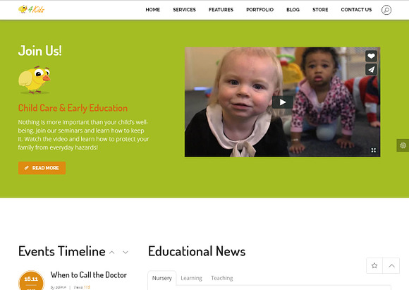 4Kids - Childcare WordPress Theme in WordPress Business Themes - product preview 3