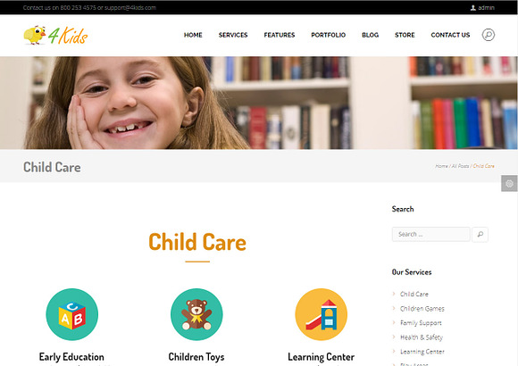 4Kids - Childcare WordPress Theme in WordPress Business Themes - product preview 4