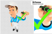3D Painter Drawing Check Mark