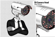3D Security Agent with Camera Head