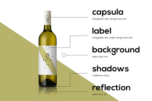 All-In-One Wine Bottle Mockup in Product Mockups - product preview 2