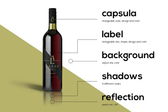 All-In-One Wine Bottle Mockup in Product Mockups - product preview 4