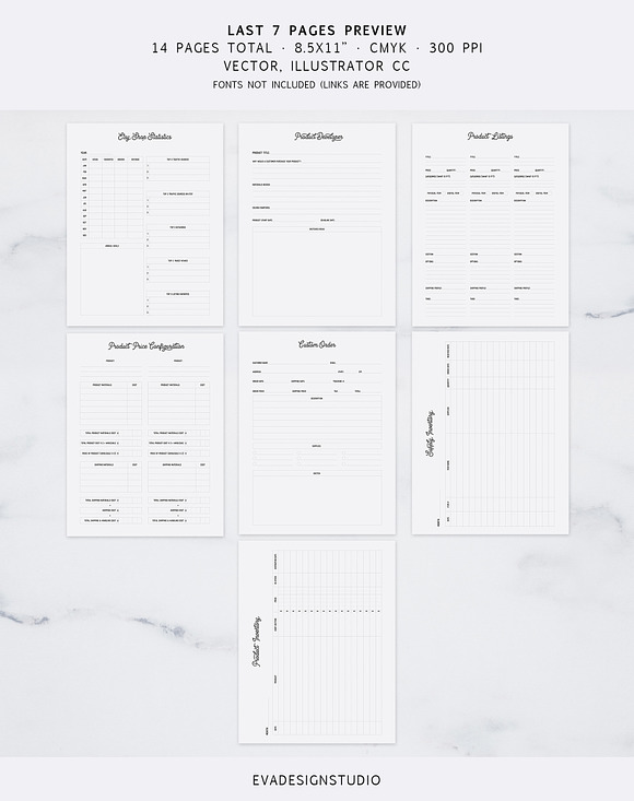 Fully Editable Etsy Journal in Stationery Templates - product preview 2