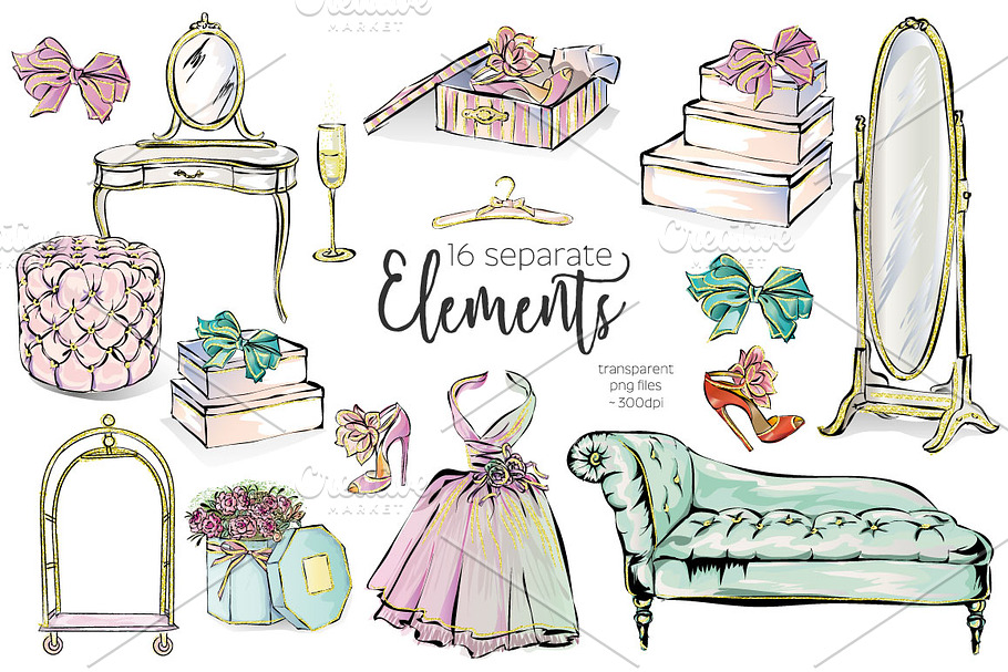 Lifestyle Fashion Clipart in Illustrations - product preview 8