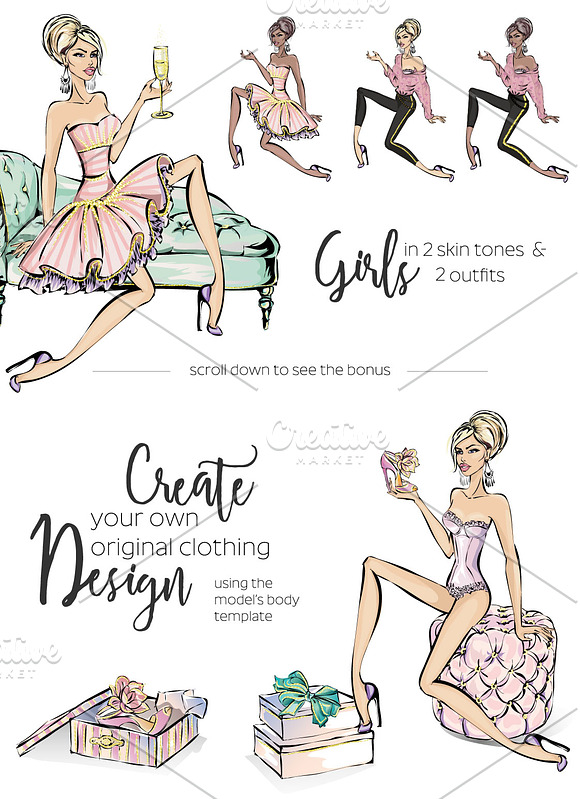 Lifestyle Fashion Clipart in Illustrations - product preview 1