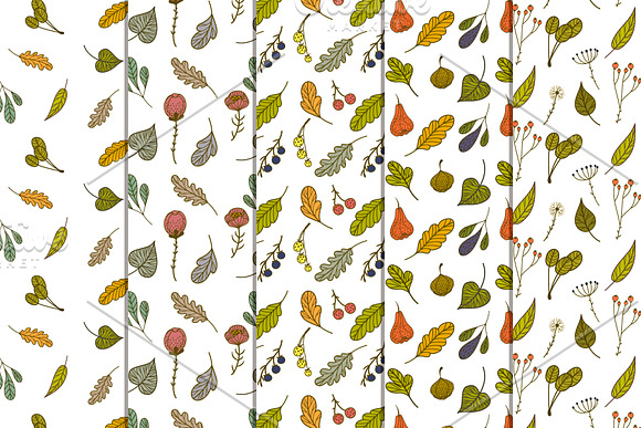 Set of "Monsters in leaves" in Card Templates - product preview 1