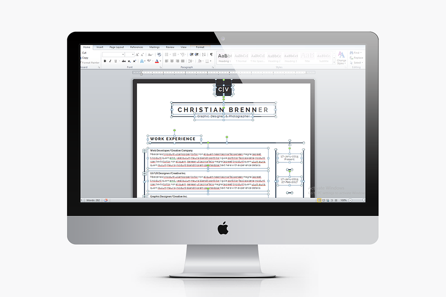 Clean CV With Cover Letter in Letter Templates - product preview 8