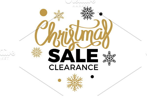 Winter Discounts. Christmas Sale Clearance Logotype