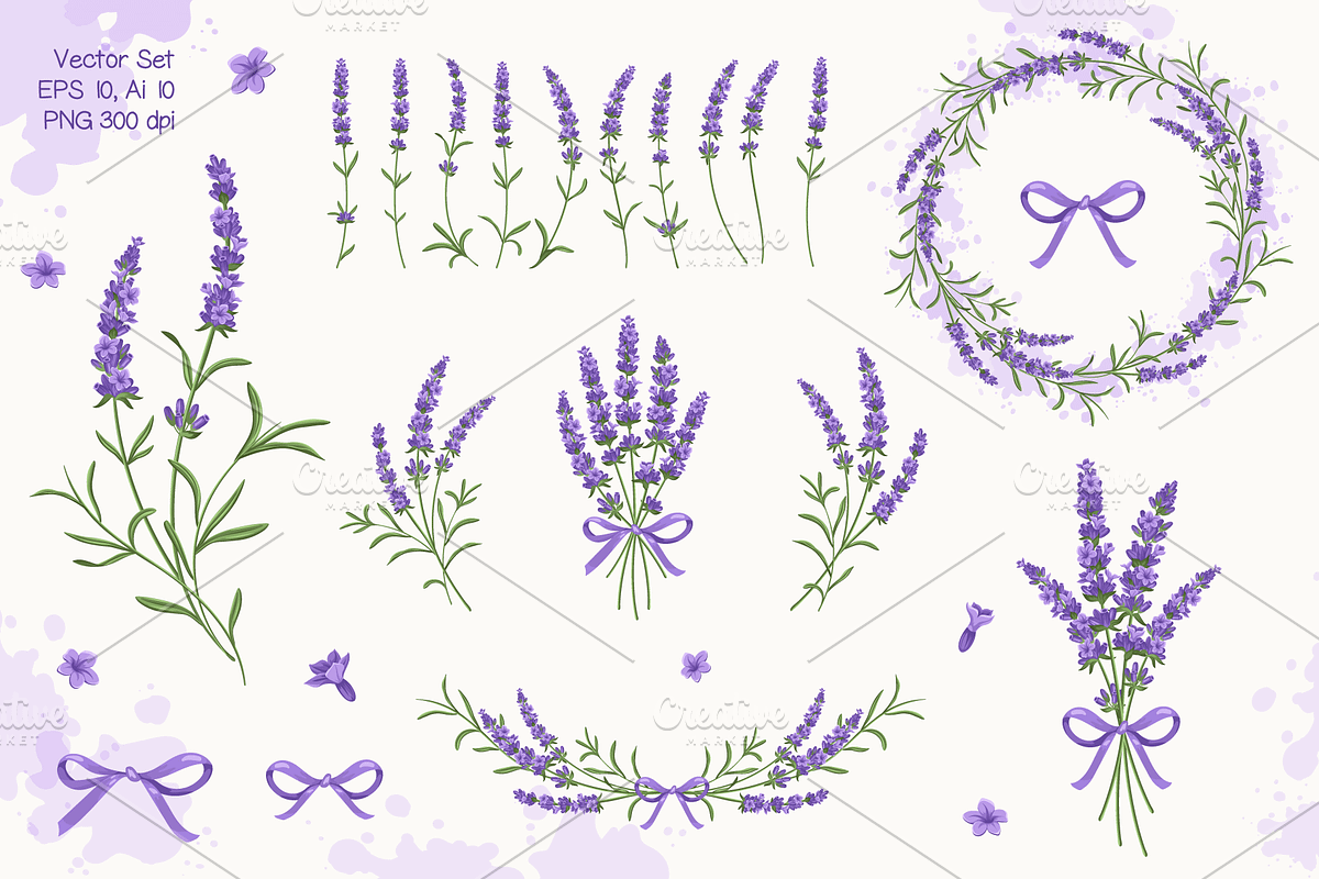 Lavender Set in Illustrations - product preview 8