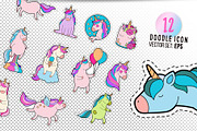 Pink unicorn sticker pack