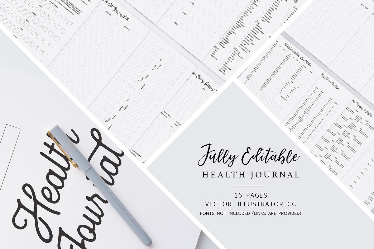 Fully Editable Health Journal ✎ in Stationery Templates - product preview 8