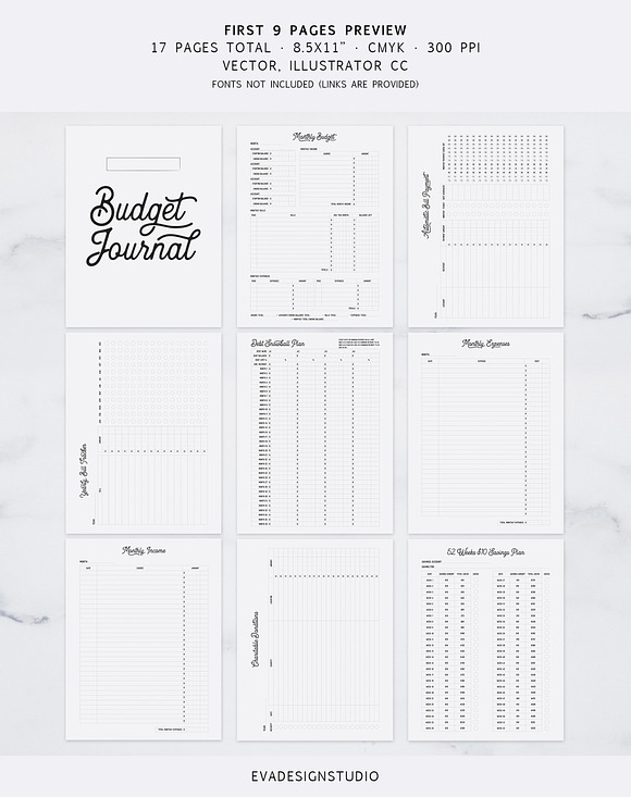 Fully Editable Budget Planner in Stationery Templates - product preview 1