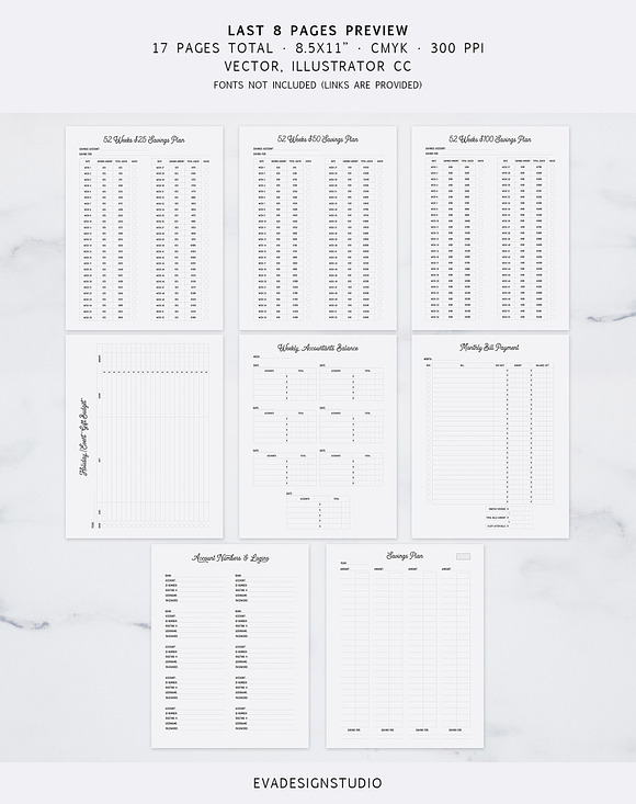 Fully Editable Budget Planner in Stationery Templates - product preview 2