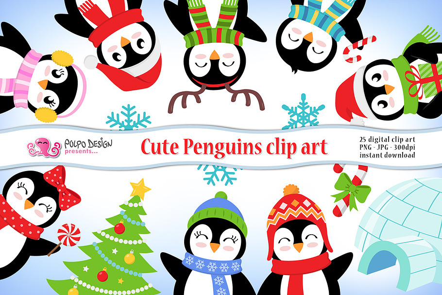 Cute Penguins clipart