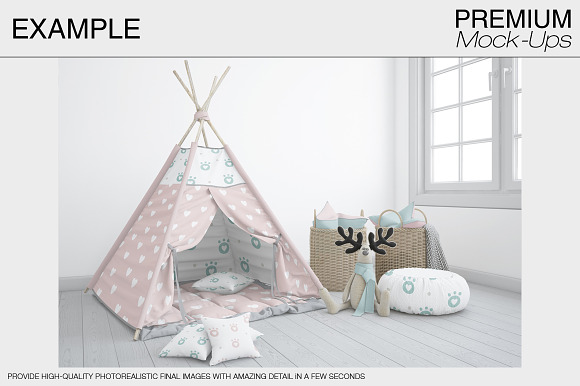 Kids Room - Kids Wigwam in Product Mockups - product preview 3
