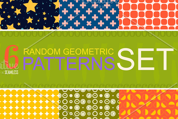 SET of 6 Vector Seamless Patterns in Patterns - product preview 12