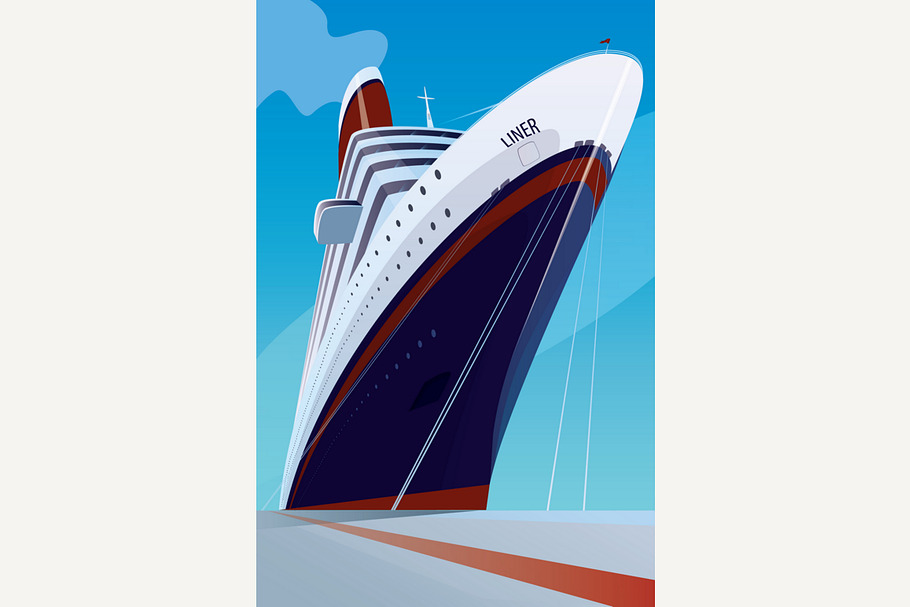 Cruise liner at the pier in Illustrations - product preview 8