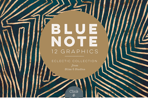 Blue Note Golden Abstract Graphics