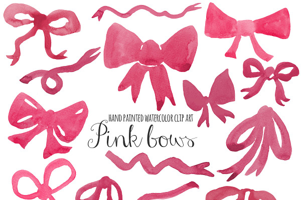 Pink bow clip art