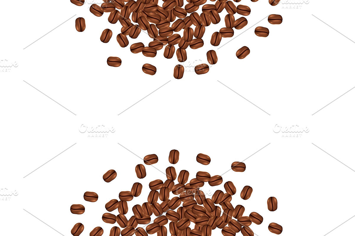 Coffee beans background with copy space. Realistic vector illustration. in Illustrations - product preview 8