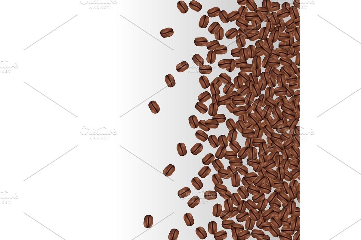 Background with coffee beans and copy space. Realistic vector illustration. in Illustrations - product preview 8