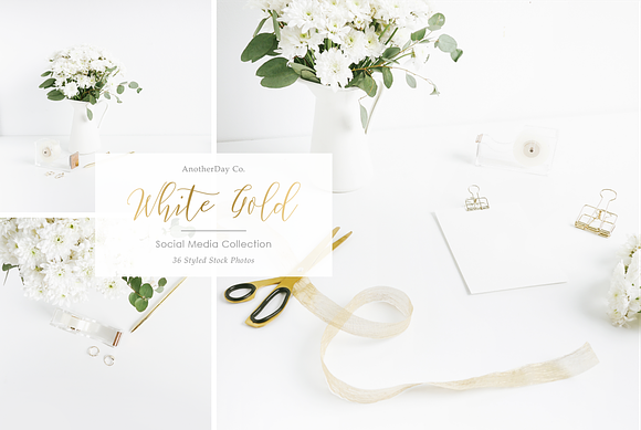 White Gold Styled Stock Photos in Mobile & Web Mockups - product preview 1