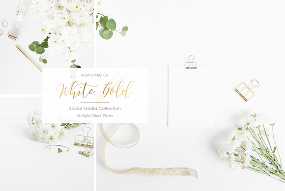 White Gold Styled Stock Photos in Mobile & Web Mockups - product preview 3