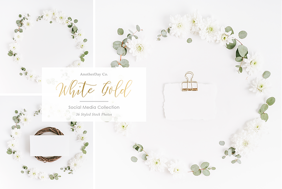 White Gold Styled Stock Photos in Mobile & Web Mockups - product preview 5