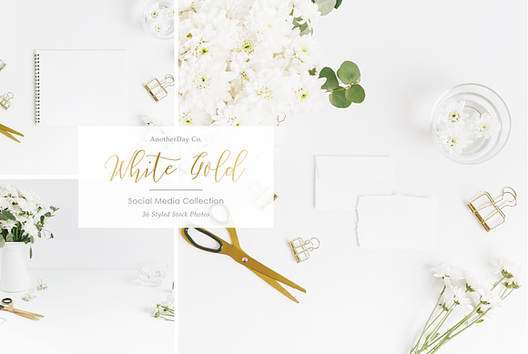 White Gold Styled Stock Photos in Mobile & Web Mockups - product preview 6