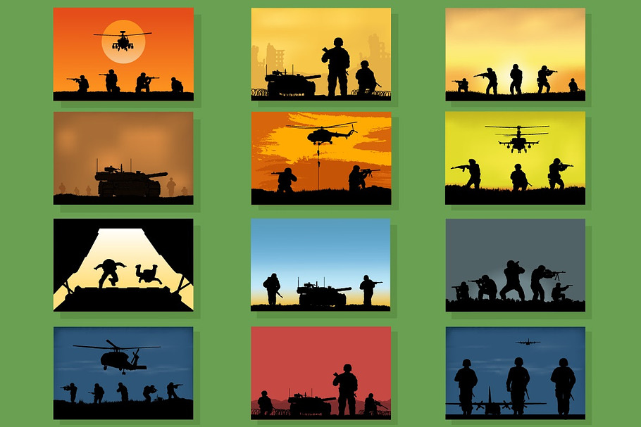 Set of images on a military theme. in Illustrations - product preview 8