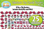 Valentine's Day Doodle Frame Borders
