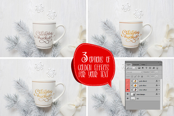 Christmas mug and letter mock ups in Product Mockups - product preview 2
