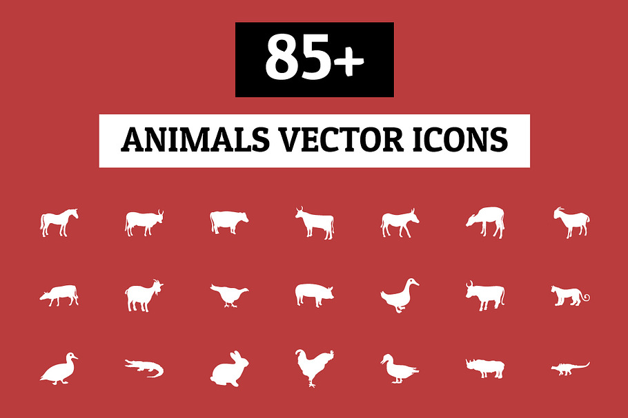 85+ Animals Vector Icons