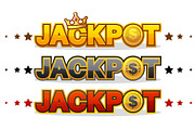 JACKPOT wins money gamble winner text shining symbol isolated on white