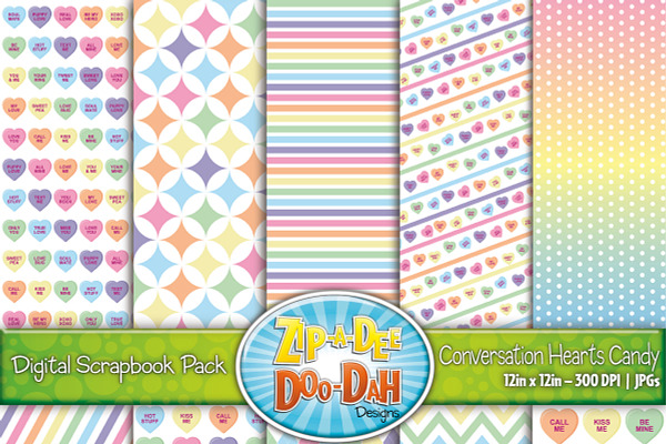 Conversation Hearts Digital Papers