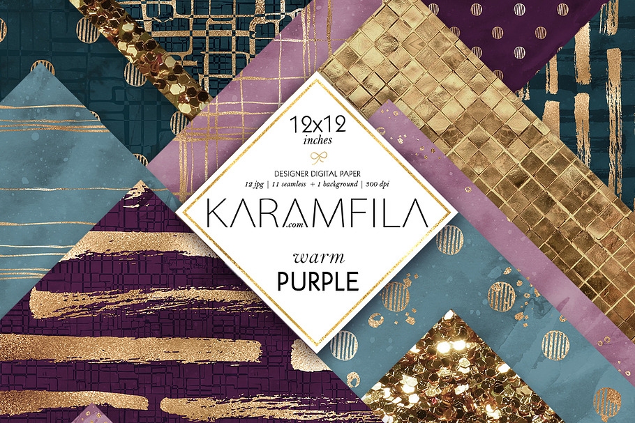 Abstract Violet & Gold Patterns in Patterns - product preview 8